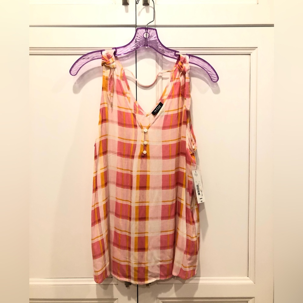 A.N.A Pink Flannel Tank Top